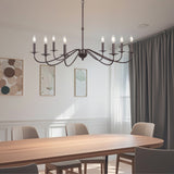 Wells 40" 8-Light Bohemian Farmhouse Iron LED Chandelier