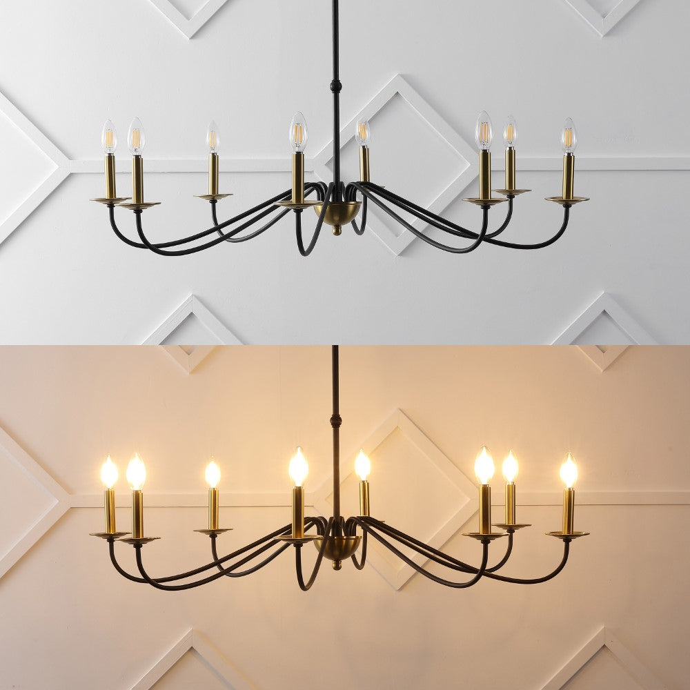 Wells 40" 8-Light Bohemian Farmhouse Iron LED Chandelier