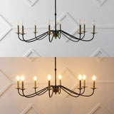 Wells 40" 8-Light Bohemian Farmhouse Iron LED Chandelier