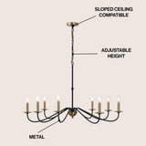 Wells 40" 8-Light Bohemian Farmhouse Iron LED Chandelier