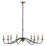 Wells 40" 8-Light Bohemian Farmhouse Iron LED Chandelier