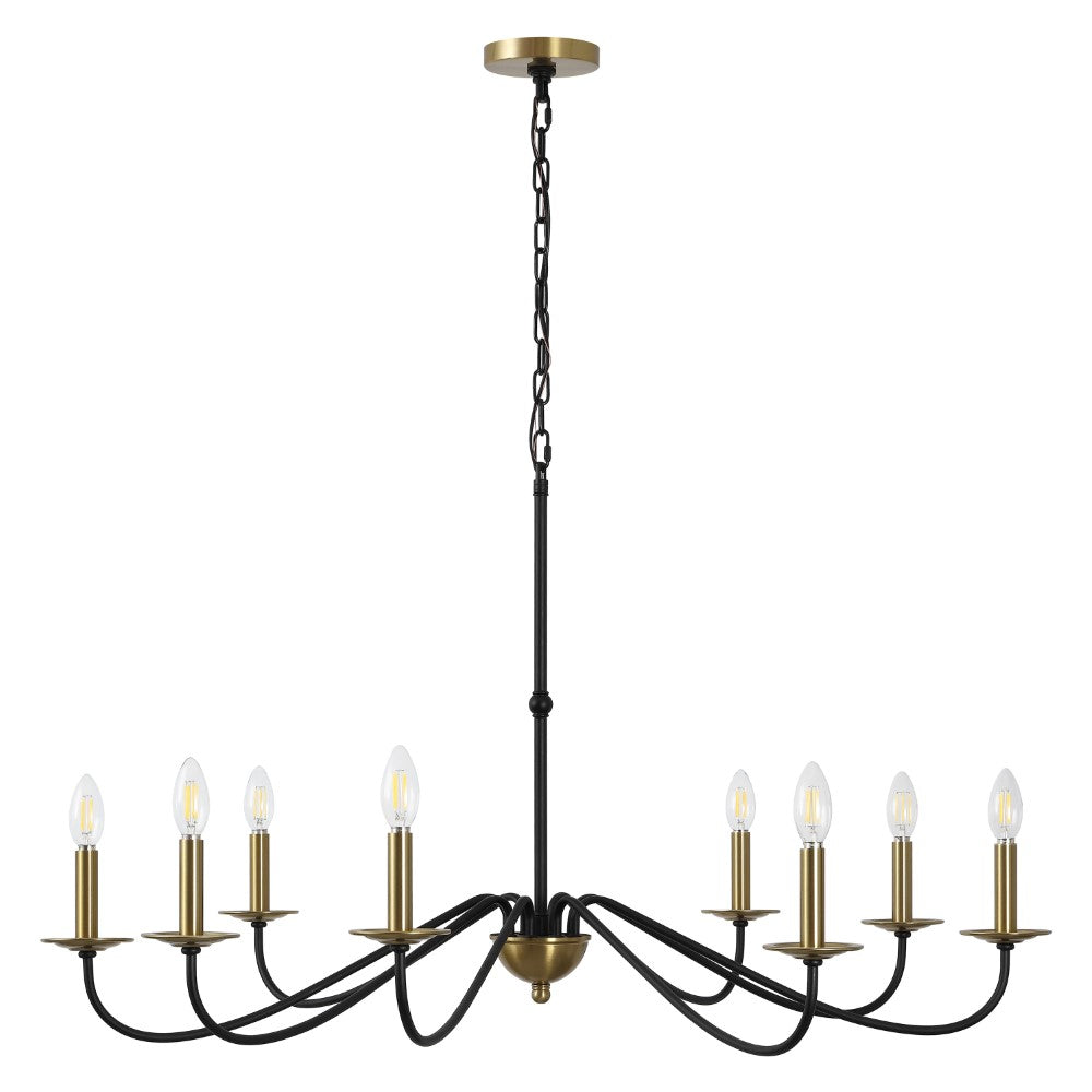 Wells 40" 8-Light Bohemian Farmhouse Iron LED Chandelier