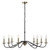 Wells 40" 8-Light Bohemian Farmhouse Iron LED Chandelier