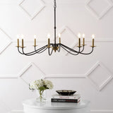 Wells 40" 8-Light Bohemian Farmhouse Iron LED Chandelier