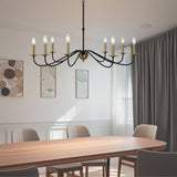 Wells 40" 8-Light Bohemian Farmhouse Iron LED Chandelier