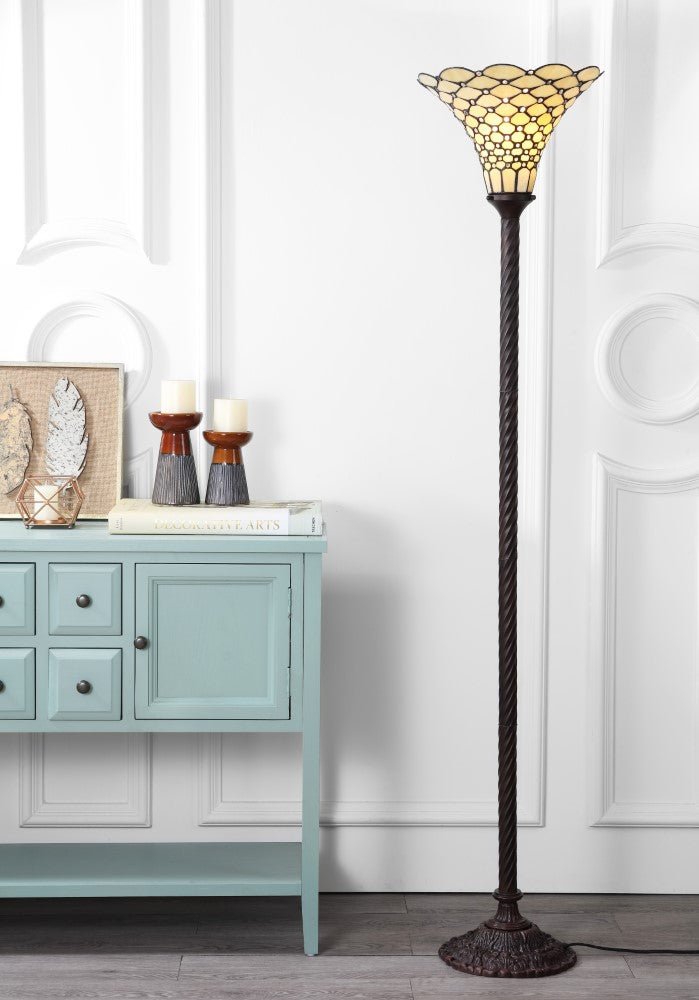 Santiago Tiffany-Style 70" Torchiere LED Floor Lamp