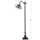 Heidi Tiffany-Style 60" Arched LED Floor Lamp