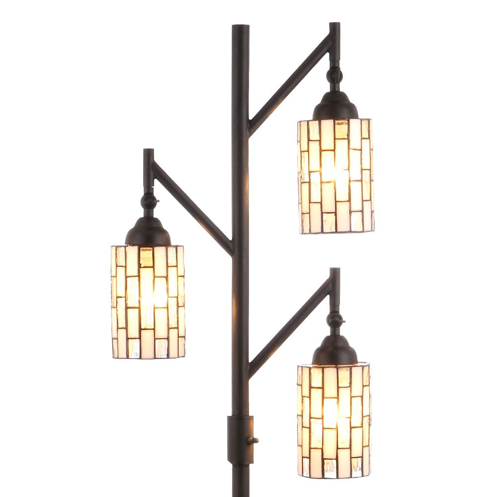 Ivory Tiffany-Style 71" Multi-Light LED Floor Lamp