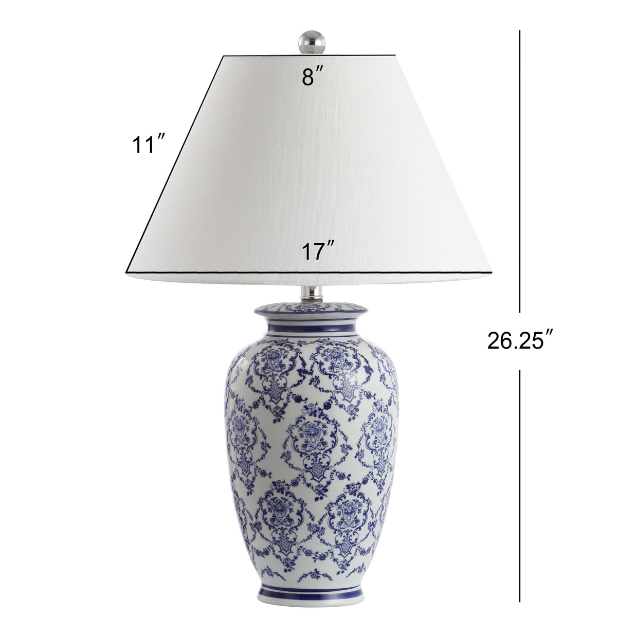 Trumpet 26.25" Chinoiserie Ceramic LED Table Lamp