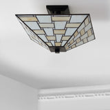 Wisteria 15.7" Tiffany-Style Glass/Metal LED Semi-Flush Mount