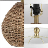Glowryn 20.5" Bohemian Classic Rattan/Iron LED Table Lamp
