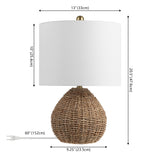 Glowryn 20.5" Bohemian Classic Rattan/Iron LED Table Lamp