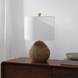 Glowryn 20.5" Bohemian Classic Rattan/Iron LED Table Lamp