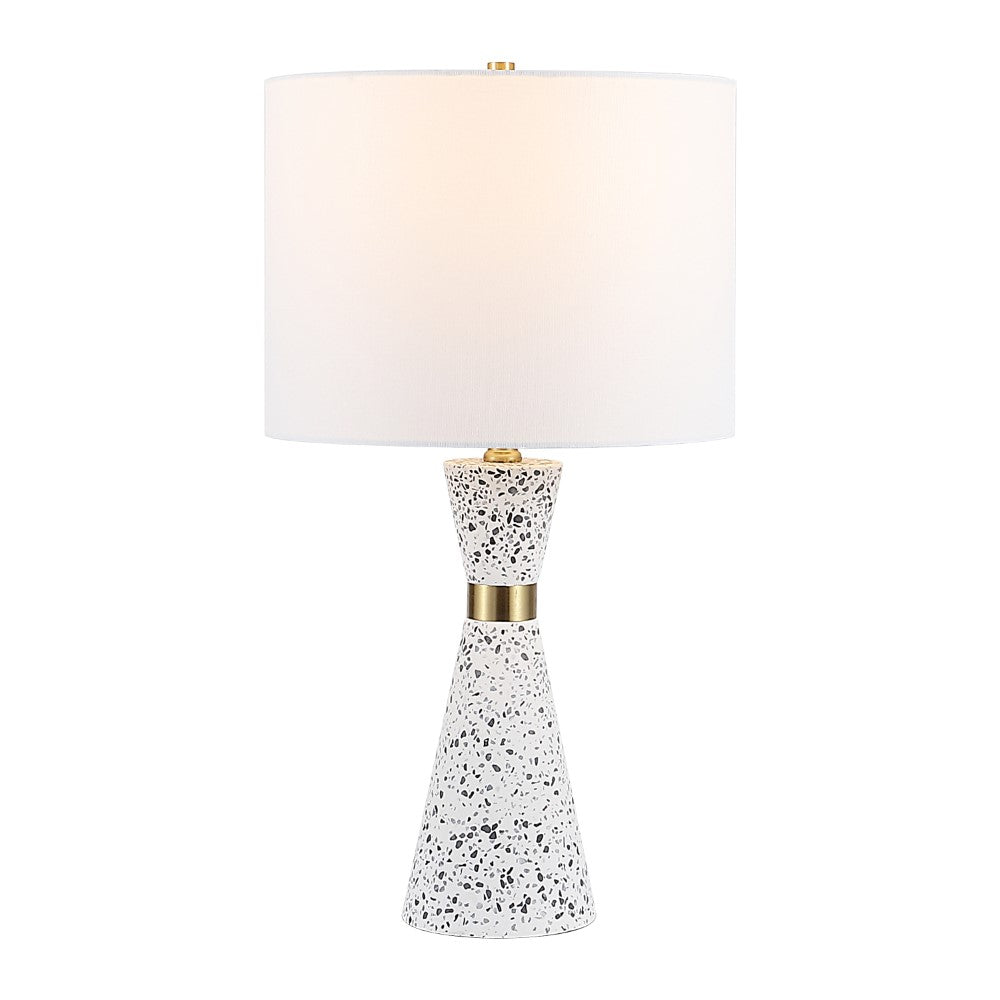 Artezza 24" Art Deco Contemporary Hourglass Terrazzo/Iron LED Table Lamp