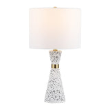 Artezza 24" Art Deco Contemporary Hourglass Terrazzo/Iron LED Table Lamp