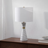 Artezza 24" Art Deco Contemporary Hourglass Terrazzo/Iron LED Table Lamp