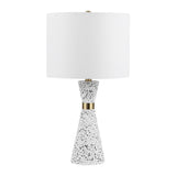 Artezza 24" Art Deco Contemporary Hourglass Terrazzo/Iron LED Table Lamp