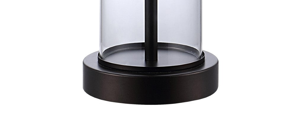 Eprif 21" Glass Modern Contemporary USB Charging LED Table Lamp, Set of 2