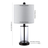 Eprif 21" Glass Modern Contemporary USB Charging LED Table Lamp, Set of 2