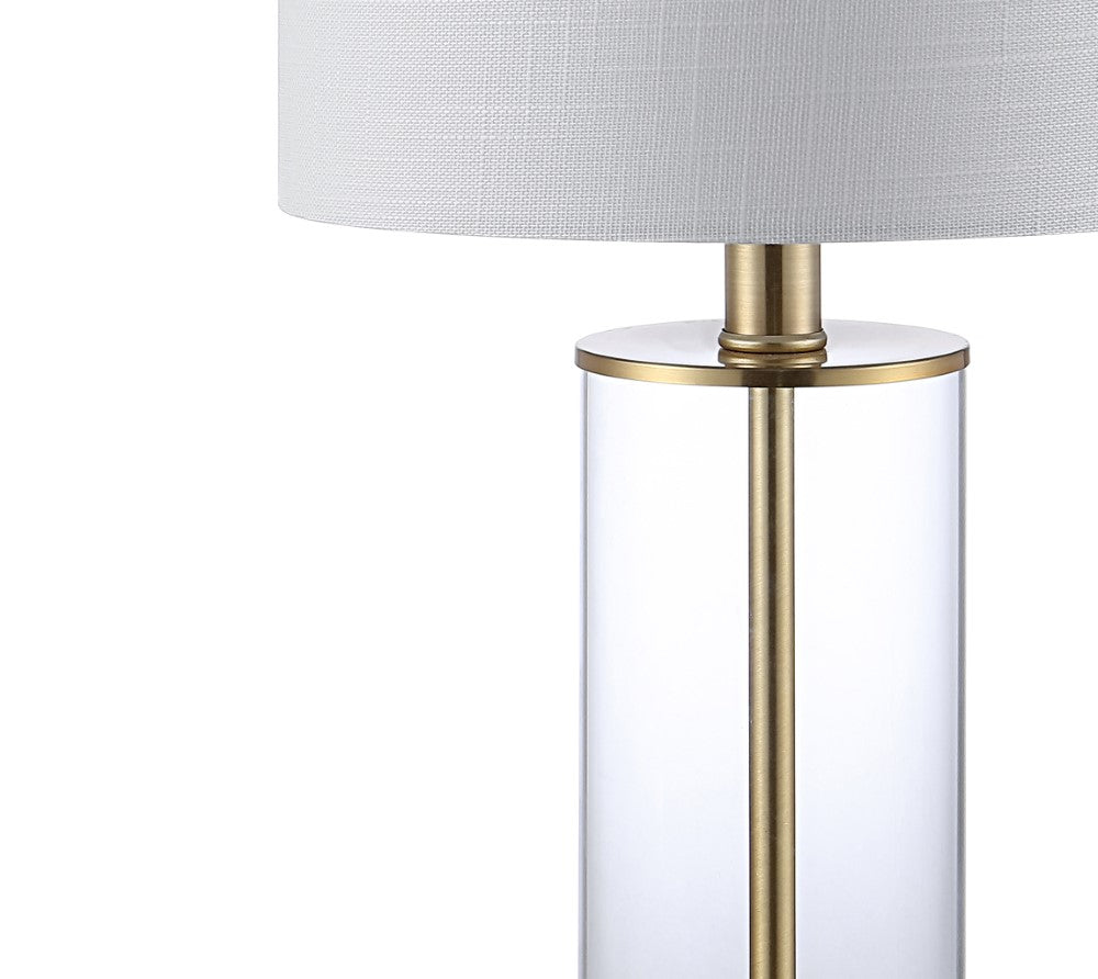 Eprif 21" Glass Modern Contemporary USB Charging LED Table Lamp, Set of 2
