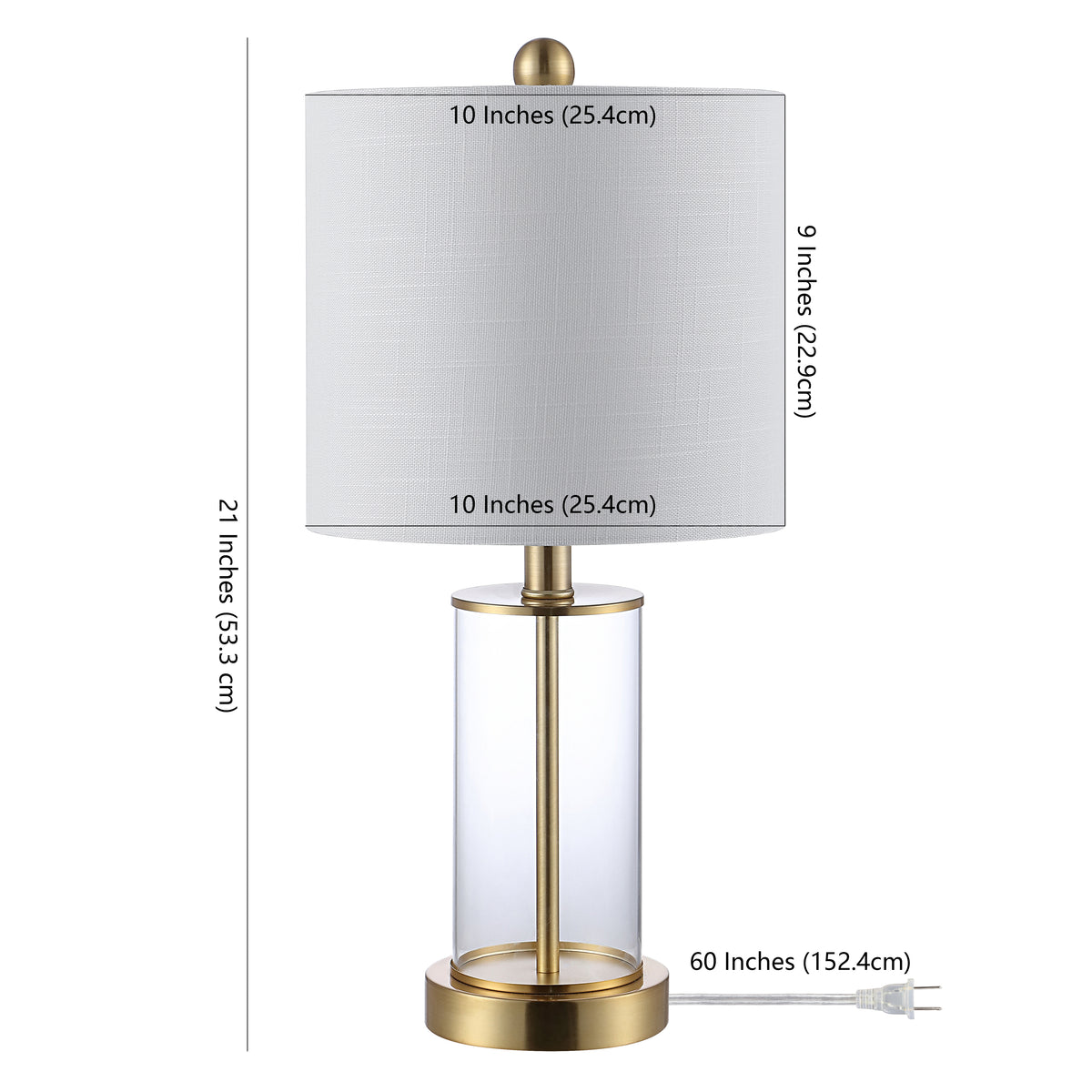 Eprif 21" Glass Modern Contemporary USB Charging LED Table Lamp, Set of 2