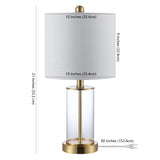 Eprif 21" Glass Modern Contemporary USB Charging LED Table Lamp, Set of 2