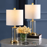 Eprif 21" Glass Modern Contemporary USB Charging LED Table Lamp, Set of 2