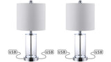 Eprif 21" Glass Modern Contemporary USB Charging LED Table Lamp, Set of 2
