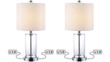 Eprif 21" Glass Modern Contemporary USB Charging LED Table Lamp, Set of 2