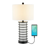 Colton Classic 27" Modern Industrial Iron Nightlight LED Table Lamp with USB Charging Port