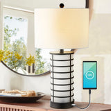 Colton Classic 27" Modern Industrial Iron Nightlight LED Table Lamp with USB Charging Port