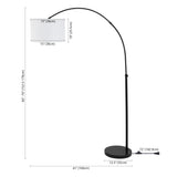 Marcelo 70" Industrial Vintage Head-and-Height-Adjustable Iron LED Arc Floor Lamp with Smart Bulb