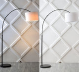 Marcelo 70" Industrial Vintage Head-and-Height-Adjustable Iron LED Arc Floor Lamp with Smart Bulb