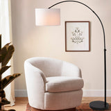 Marcelo 70" Industrial Vintage Head-and-Height-Adjustable Iron LED Arc Floor Lamp with Smart Bulb