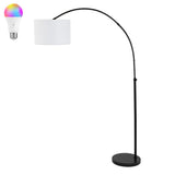 Marcelo 70" Industrial Vintage Head-and-Height-Adjustable Iron LED Arc Floor Lamp with Smart Bulb