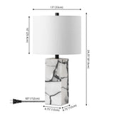 Yago 24.25" Contemporary Coastal Alabaster LED Table Lamp with Body Night Light