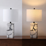 Yago 24.25" Contemporary Coastal Alabaster LED Table Lamp with Body Night Light