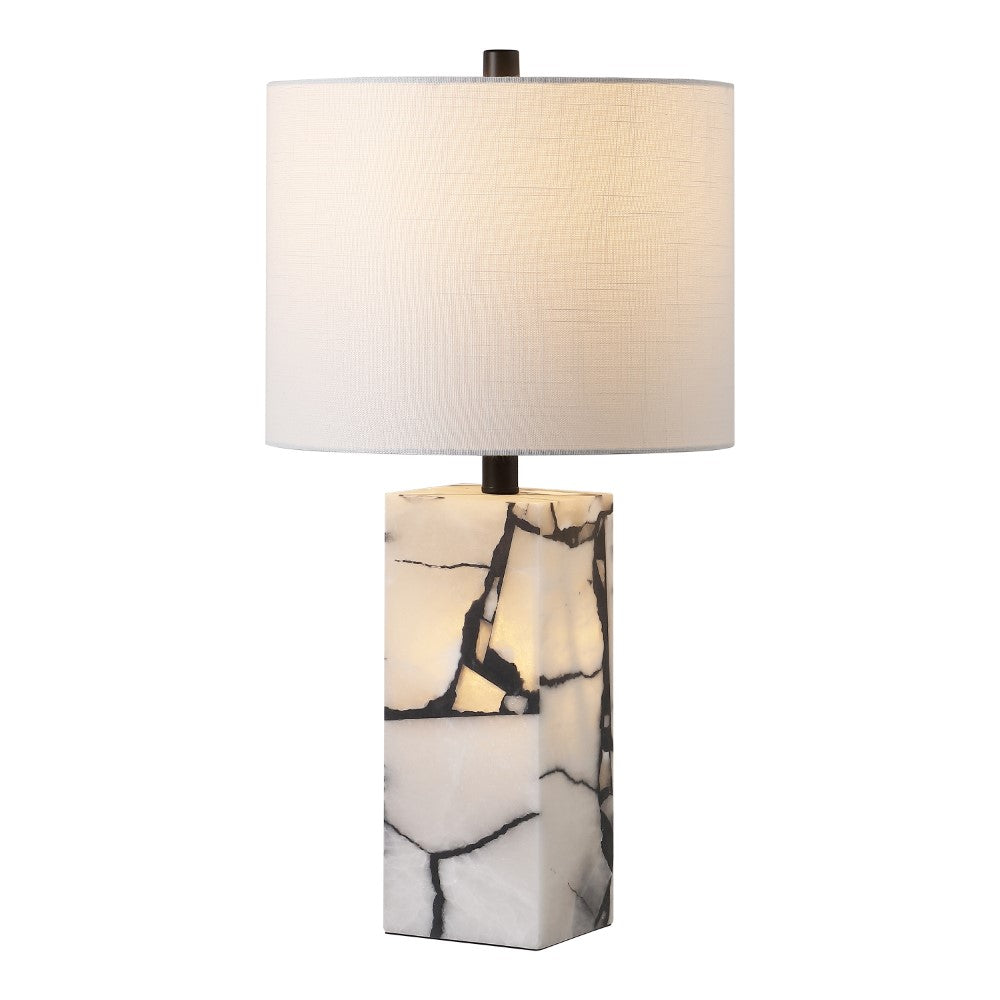 Yago 24.25" Contemporary Coastal Alabaster LED Table Lamp with Body Night Light