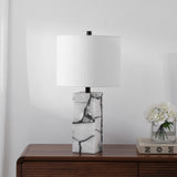 Yago 24.25" Contemporary Coastal Alabaster LED Table Lamp with Body Night Light