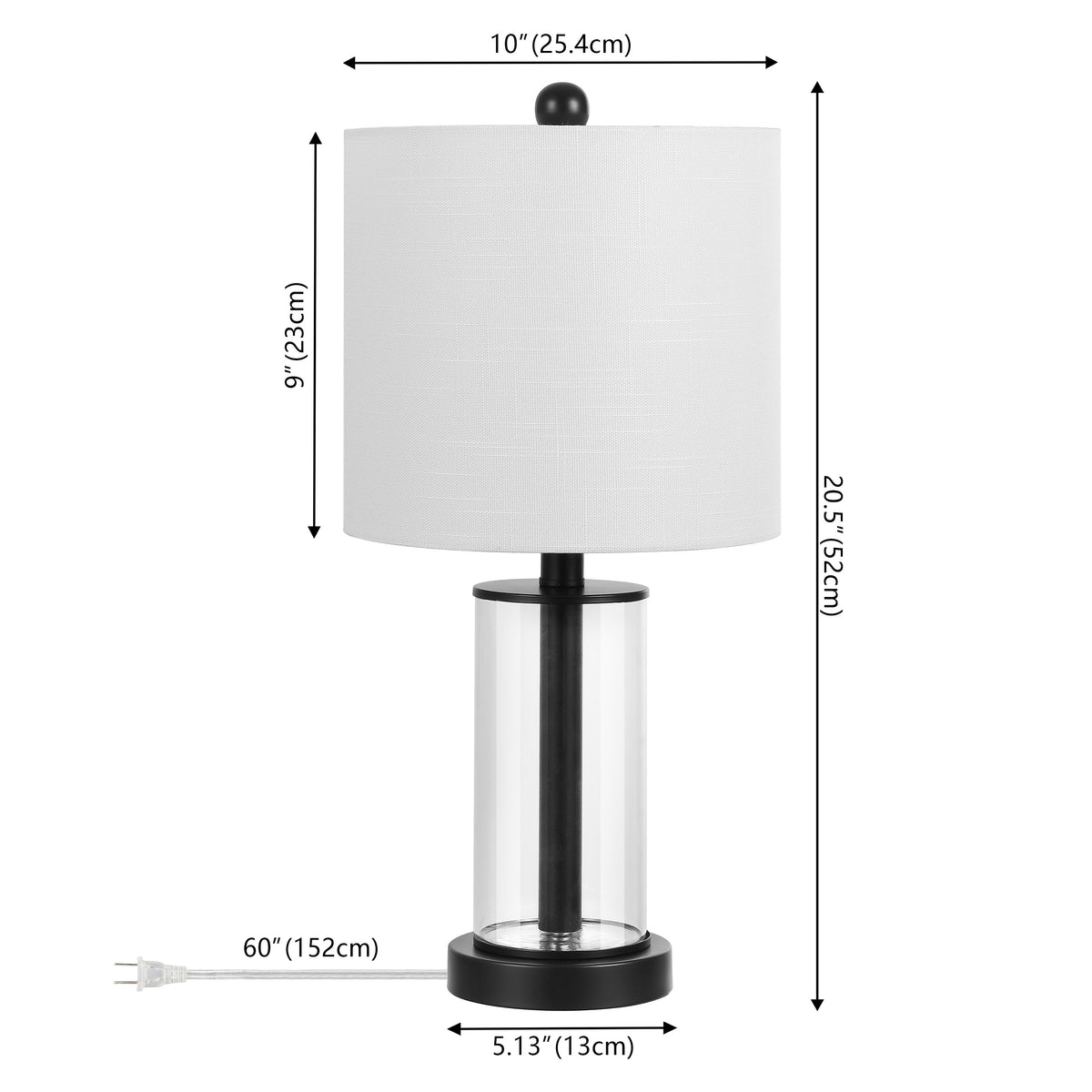 Luxova 20.5" Glass Modern Contemporary Fillable Glass LED Table Lamp