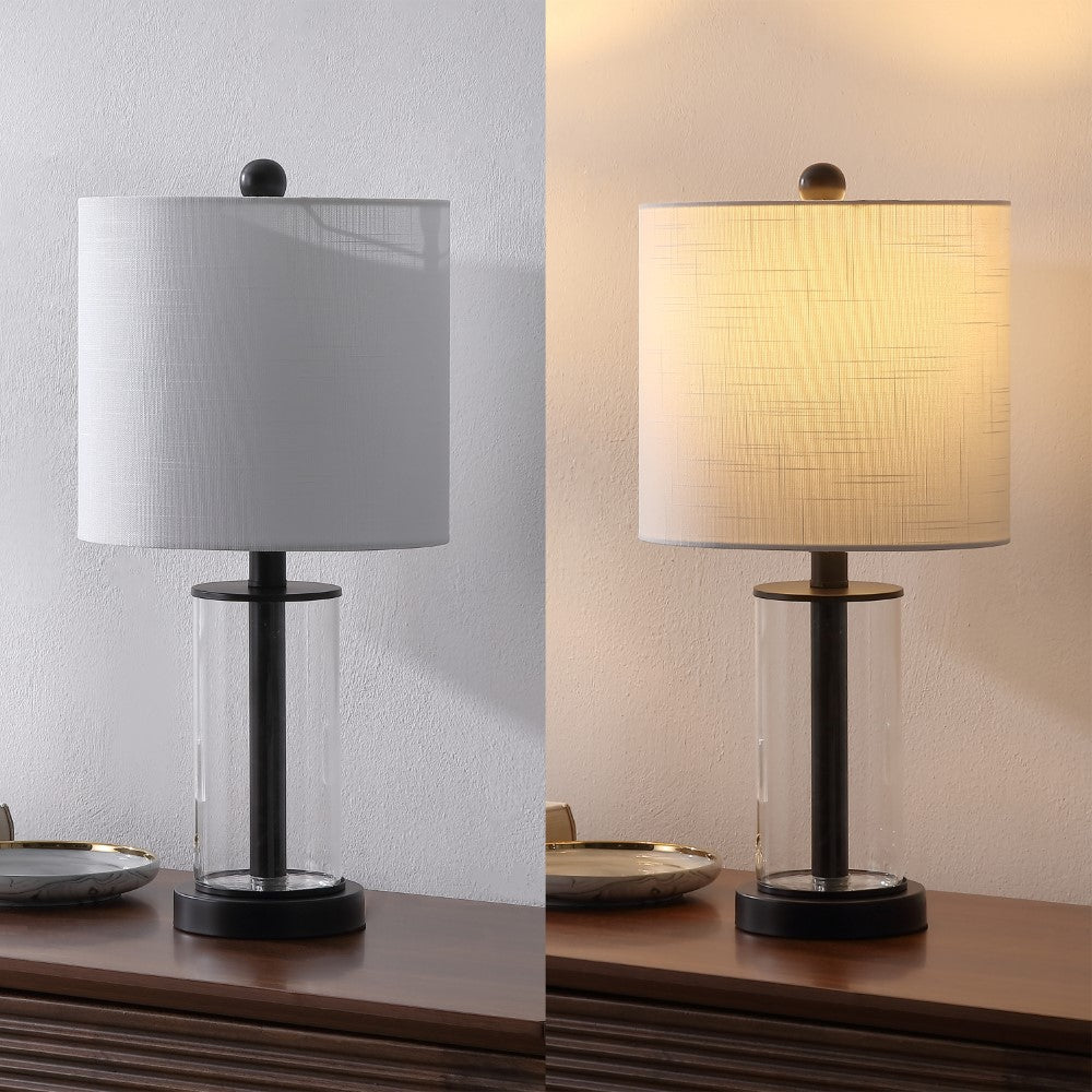 Luxova 20.5" Glass Modern Contemporary Fillable Glass LED Table Lamp
