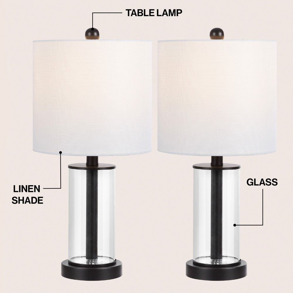 Luxova 20.5" Glass Modern Contemporary Fillable Glass LED Table Lamp
