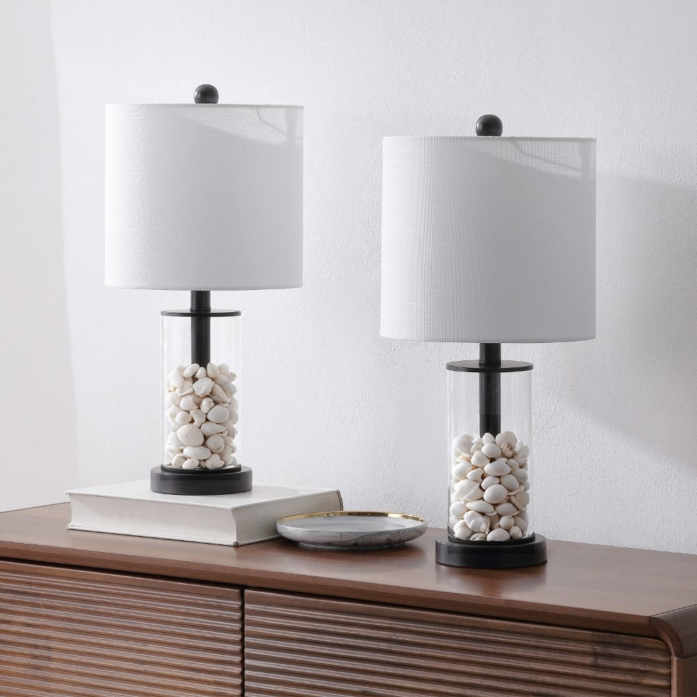 Luxova 20.5" Glass Modern Contemporary Fillable Glass LED Table Lamp