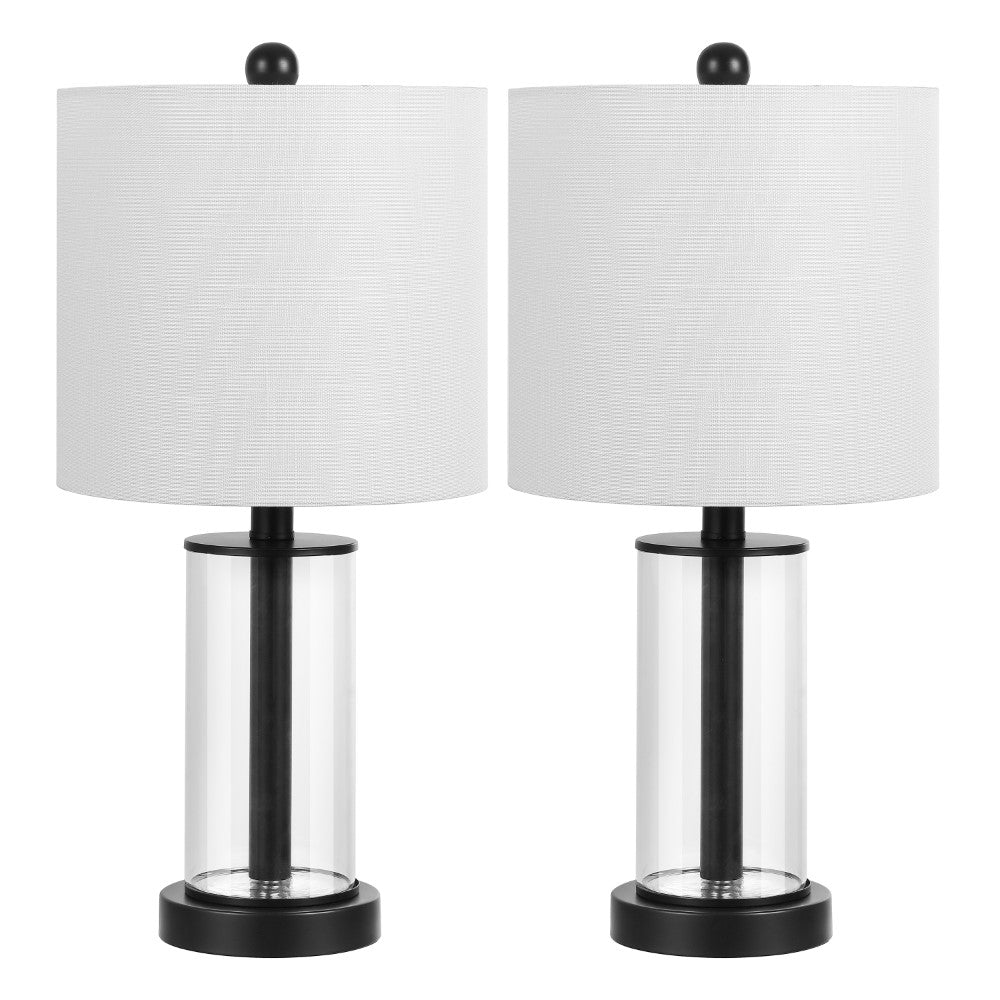 Luxova 20.5" Glass Modern Contemporary Fillable Glass LED Table Lamp
