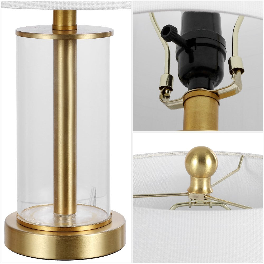 Luxova 20.5" Glass Modern Contemporary Fillable Glass LED Table Lamp