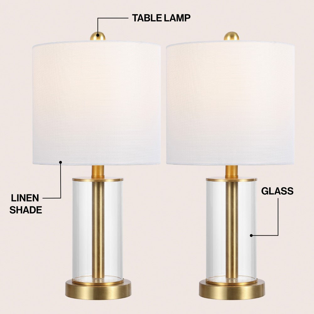 Luxova 20.5" Glass Modern Contemporary Fillable Glass LED Table Lamp