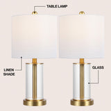 Luxova 20.5" Glass Modern Contemporary Fillable Glass LED Table Lamp