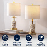 Luxova 20.5" Glass Modern Contemporary Fillable Glass LED Table Lamp
