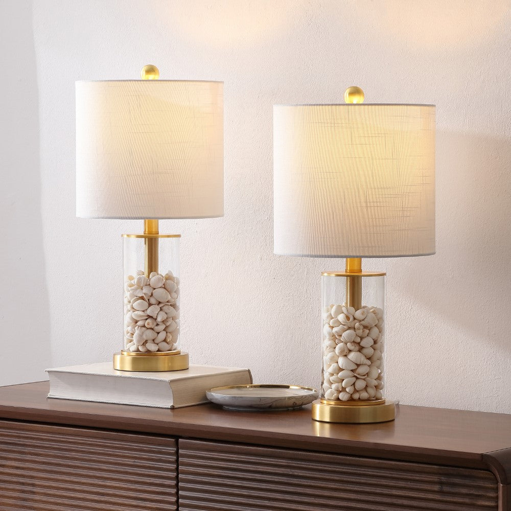 Luxova 20.5" Glass Modern Contemporary Fillable Glass LED Table Lamp