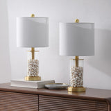 Luxova 20.5" Glass Modern Contemporary Fillable Glass LED Table Lamp